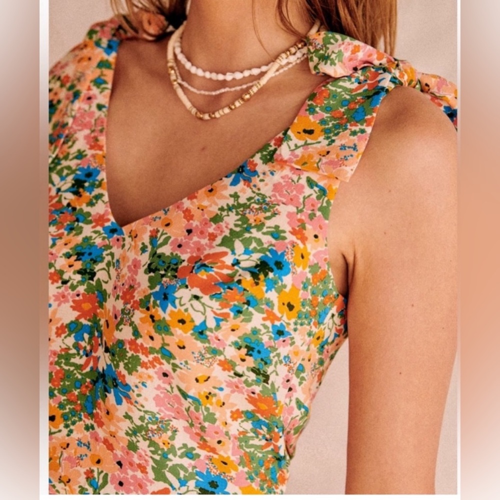 Sezane Floral Sleeveless Blouse